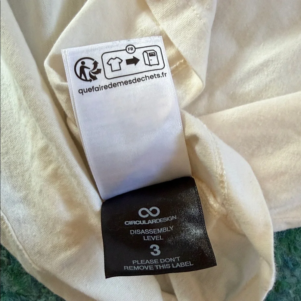 The North Face Men's Long Sleeve Logo Tee in Cream with Black Logo